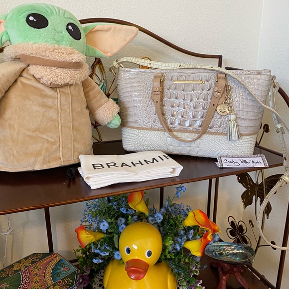 SOLD!! Brahmin Mini Asher in Pumice Tri-Color - Picture 2 of 12